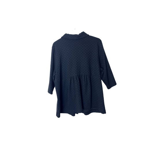 Black Blouse with Large Buttons, XL