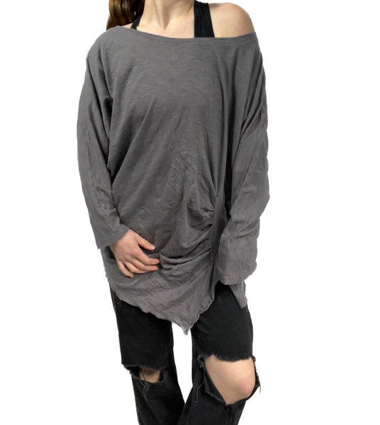 Gathered Hip Long Sleeve Shirt, Medium - Chasing Change