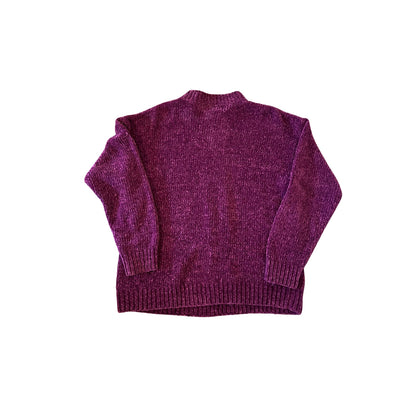 Dark Pink Cable Knit Sweater