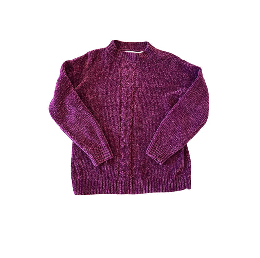 Dark Pink Cable Knit Sweater