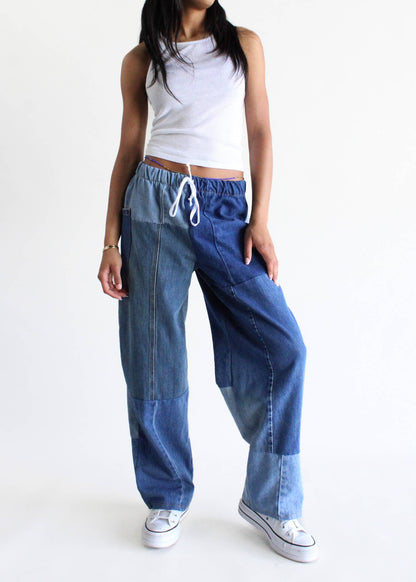 Denim Recycled Pieced Pant