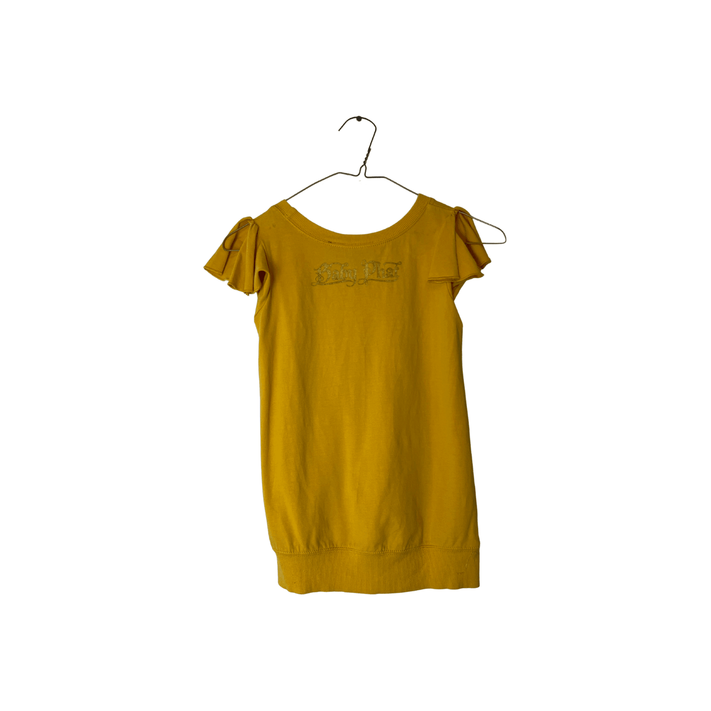 Rhinestoned Yellow Tank with Cat - Chasing Change