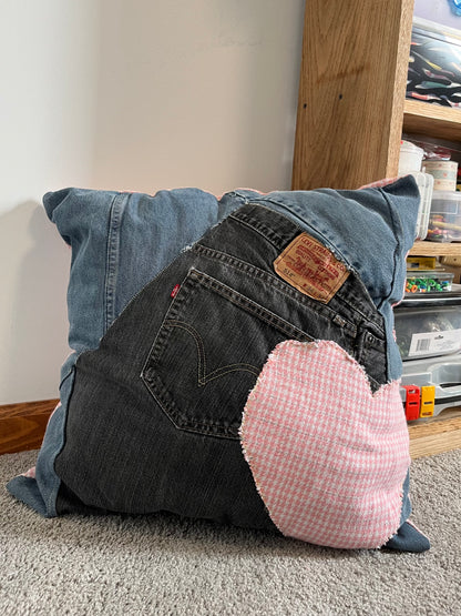 Upcycled Denim Pillow