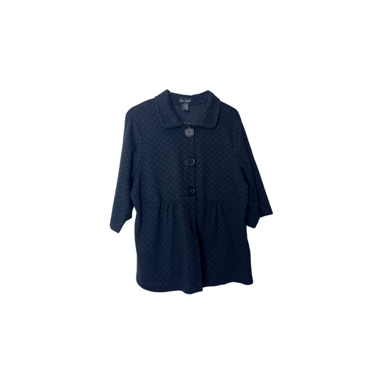 Black Blouse with Large Buttons, XL