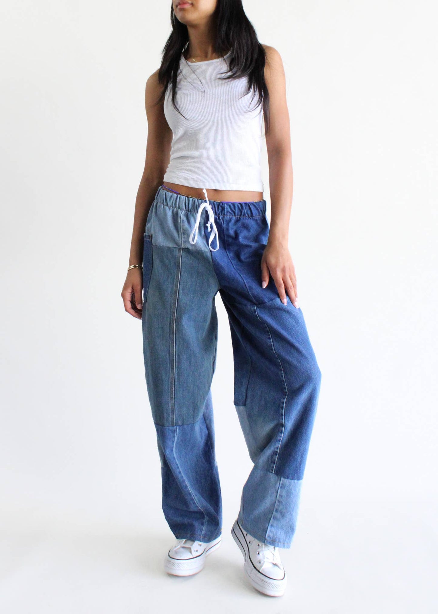 Denim Recycled Pieced Pant