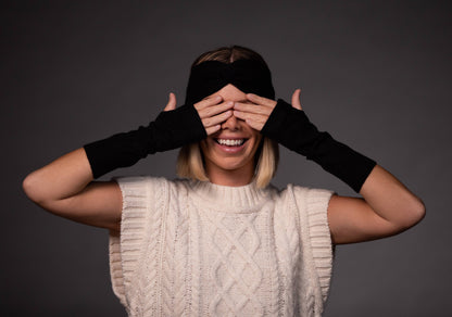 Pure Cashmere Fingerless Gloves: Lavender