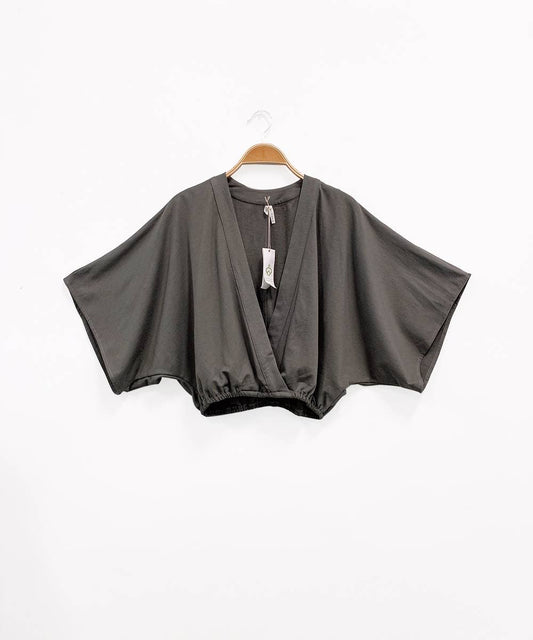 Grey Organic Hemp Crop Kimono