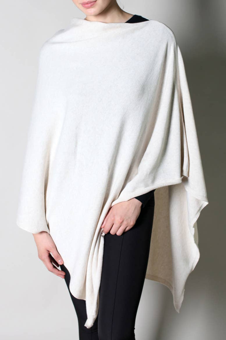 Organic Poncho Sweater Knit Pullover: Black / Classic