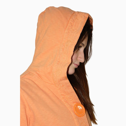 LARGE ORANGE BUTTON SWEATSHIRT