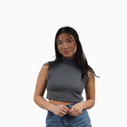 GREY CROPPED TURTLENECK