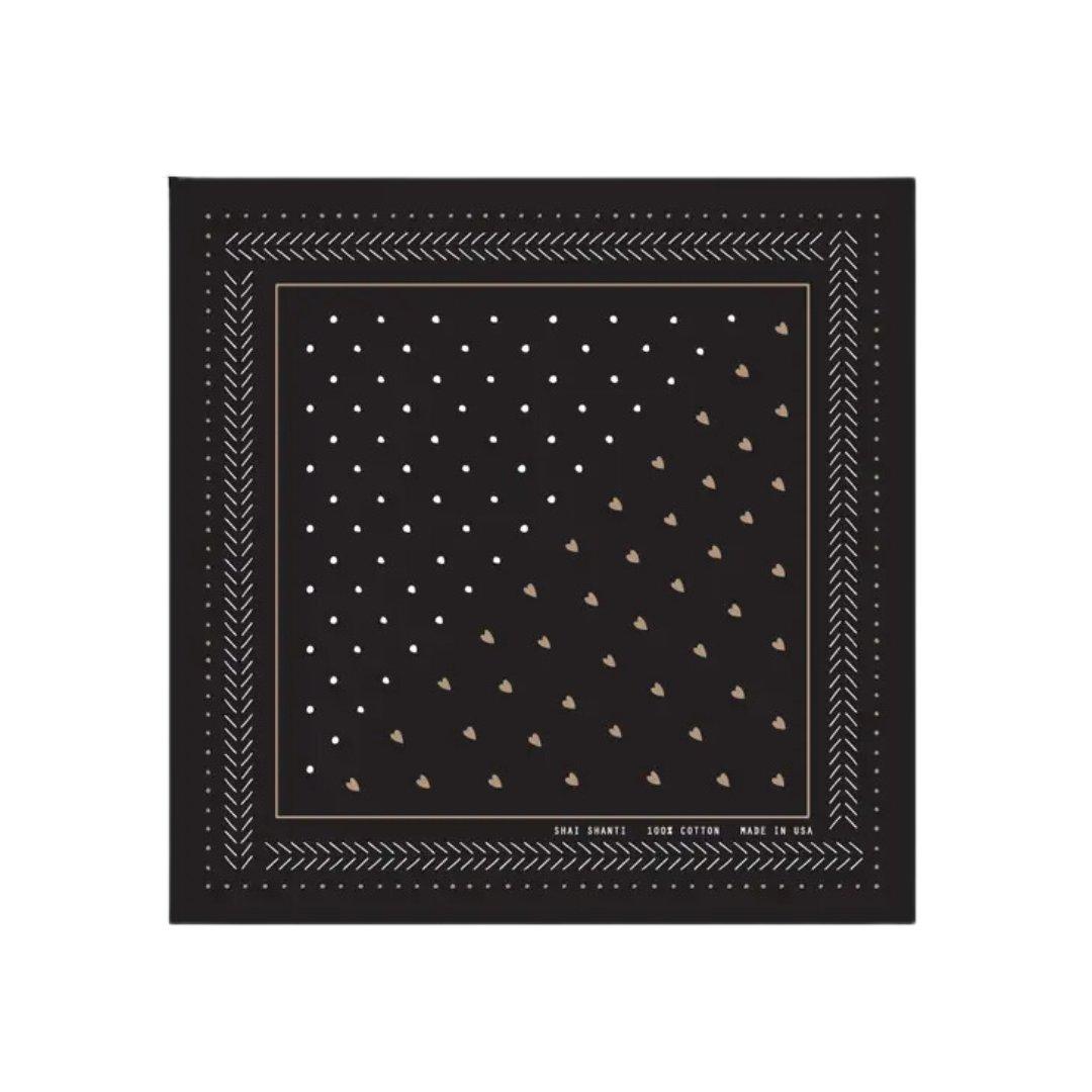 BLACK HEARTS & DOTS BANDANA - Chasing Change