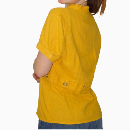 YELLOW BLOUSE WITH CIRCULAR DEISGNS - Chasing Change