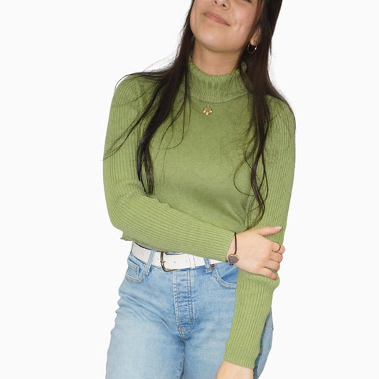 GREEN TURTLENECK SWEATER