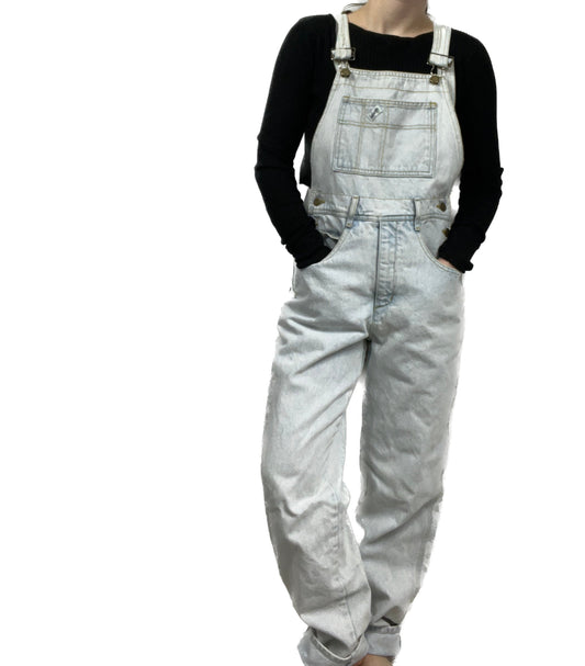 VINTAGE ACID WASH DENIM OVERALLS