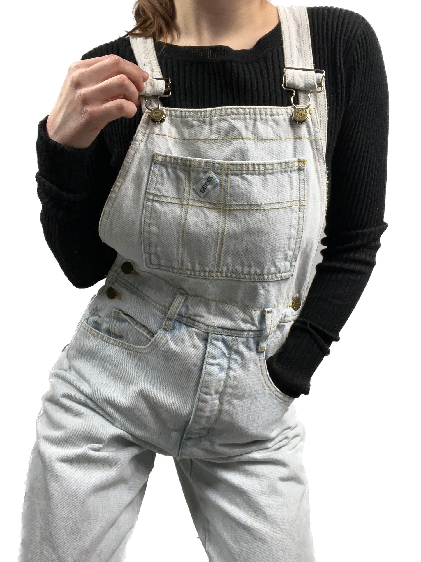 VINTAGE ACID WASH DENIM OVERALLS